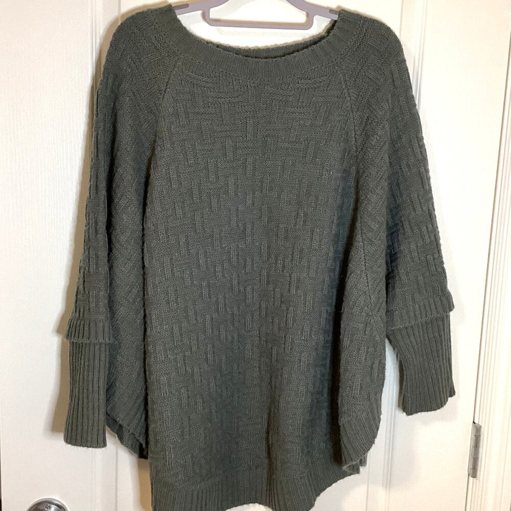 Shalimar Accessories Women's Knitted Gray Acrylic Poncho Sweater One Size